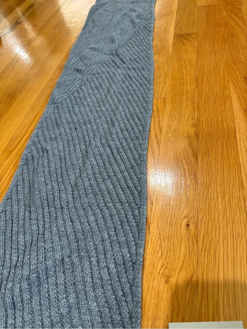 AllSaints Traveling Rib Scarf Grey Marl NWT Unisex Wool Blend $79